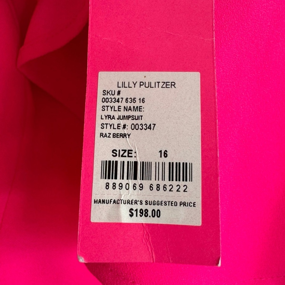 Lilly Pulitzer Hot Pink One-Shoulder Ruffle Jumpsuit - Picture 8 of 11